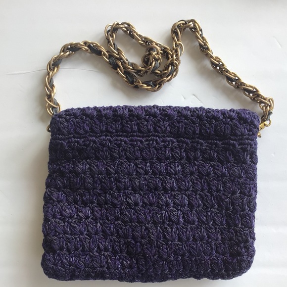 ELLIOT LUCCA NAVY BLUE CROCHET SHOULDER BAG - Picture 3 of 16